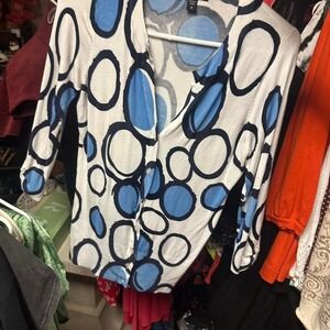 Cyrus black blue n white circles cardigan  size small